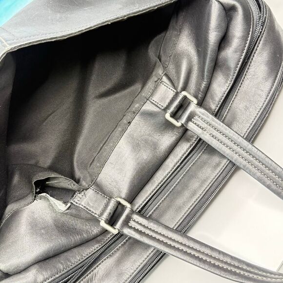 COACH F70707 Lexington Smooth Black Leather Office Commuter Briefcase Laptop Bag - Picture 11 of 16